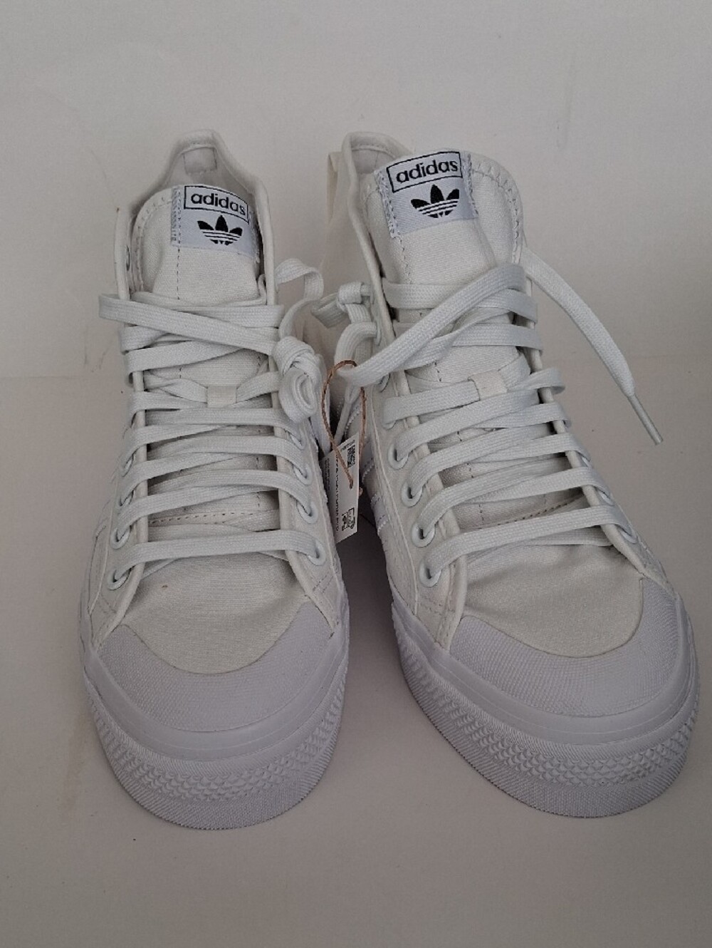 adidas Nizza White Canvas Women's Mid-High Platform Sneakers Women Size US 10